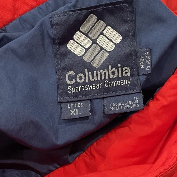 Vtg Columbia Windbreaker Jacket Womens XL Red Whirlibird Outdoors Nautical 90s - Picture 10 of 10